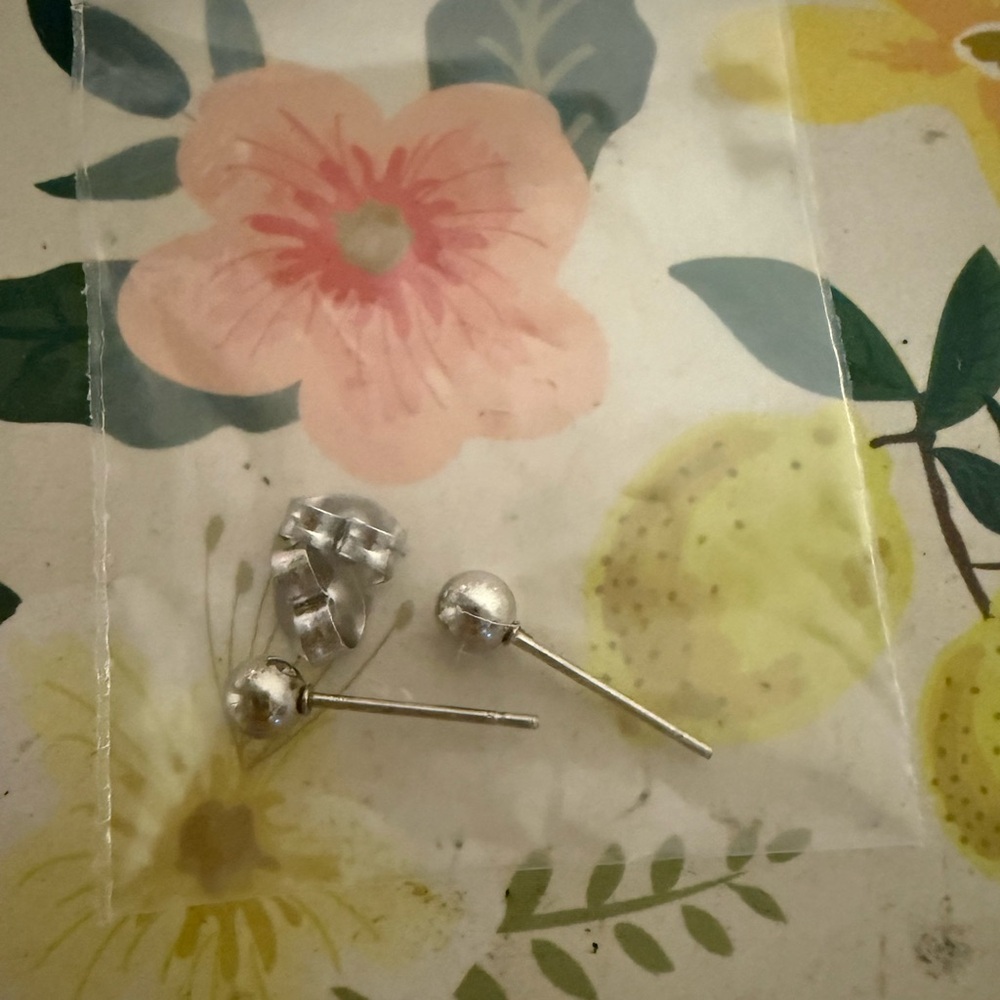 Silver Ball Stud Earrings